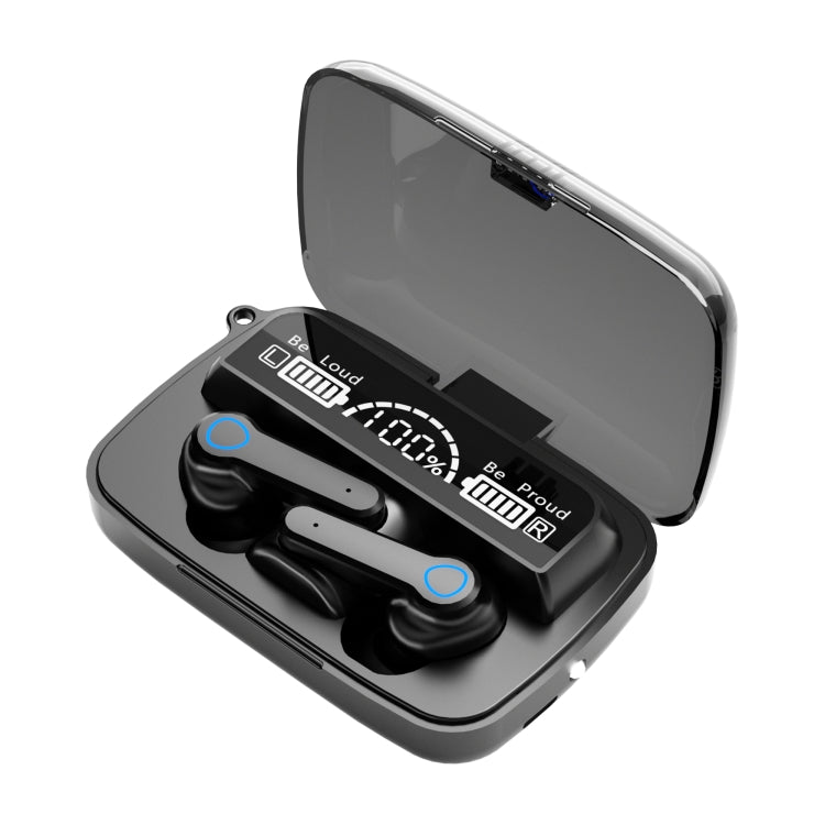 Écouteurs Bluetooth sans fil M19 TWS 5.1 avec affichage numérique et boîtier de chargement, prise en charge tactile et Siri et affichage de la batterie