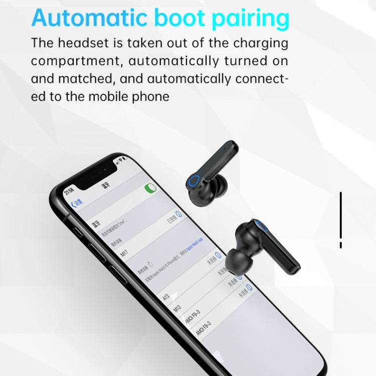 Écouteurs Bluetooth sans fil M19 TWS 5.1 avec affichage numérique et boîtier de chargement, prise en charge tactile et Siri et affichage de la batterie