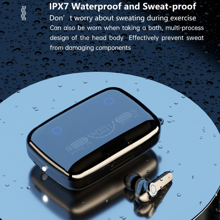 Écouteurs Bluetooth sans fil M19 TWS 5.1 avec affichage numérique et boîtier de chargement, prise en charge tactile et Siri et affichage de la batterie
