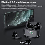 awei T29P Bluetooth V5.0 Écran numérique LED Casque TWS de sport véritablement sans fil étanche IPX4 avec étui de chargement