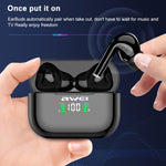 awei T29P Bluetooth V5.0 Écran numérique LED Casque TWS de sport véritablement sans fil étanche IPX4 avec étui de chargement