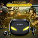 Casque TWS awei T35 Bluetooth V5.0 Ture sans fil, mode double sport et jeu, étanche IPX5 avec étui de chargement