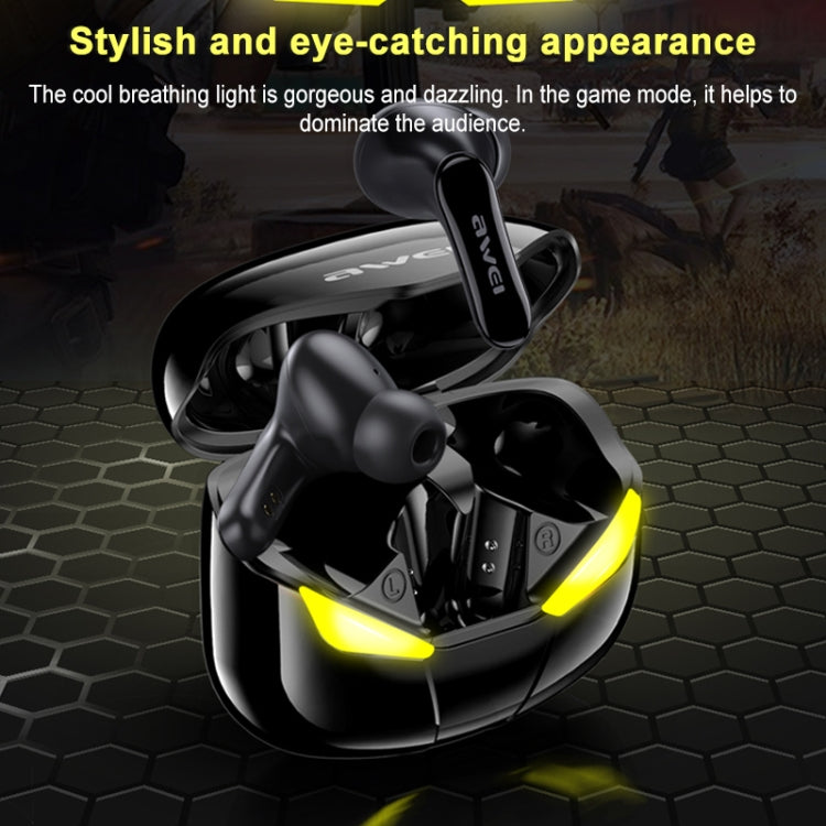 Casque TWS awei T35 Bluetooth V5.0 Ture sans fil, mode double sport et jeu, étanche IPX5 avec étui de chargement