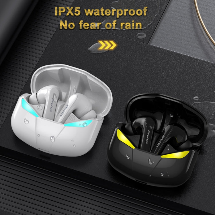 Casque TWS awei T35 Bluetooth V5.0 Ture sans fil, mode double sport et jeu, étanche IPX5 avec étui de chargement