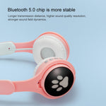 Casque Bluetooth pliable B30 Patte de chat Oreilles de chat Lumineux coloré avec prise jack 3,5 mm et fente pour carte TF
