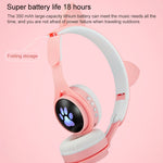 Casque Bluetooth pliable B30 Patte de chat Oreilles de chat Lumineux coloré avec prise jack 3,5 mm et fente pour carte TF