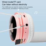 Casque Bluetooth pliable B30 Patte de chat Oreilles de chat Lumineux coloré avec prise jack 3,5 mm et fente pour carte TF