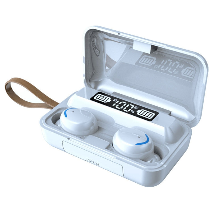 Écouteurs Bluetooth F9-5C avec lumière LED + affichage numérique et réduction de bruit avec sangle, F9-5C lumière LED avec sangle noire, F9-5C lumière LED avec sangle blanche