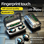 Écouteurs Bluetooth F9-5C avec lumière LED + affichage numérique et réduction de bruit avec sangle, F9-5C lumière LED avec sangle noire, F9-5C lumière LED avec sangle blanche