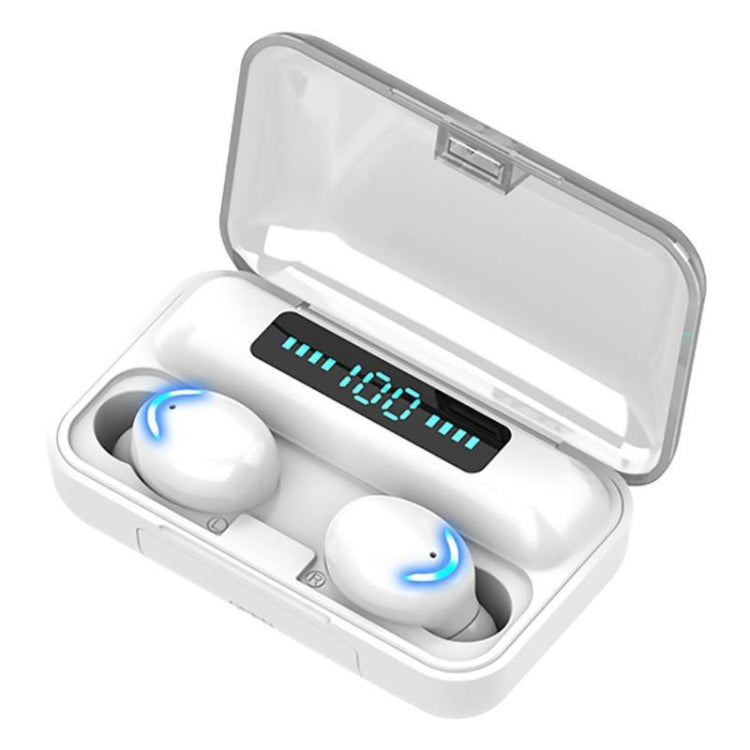 Écouteurs Bluetooth anti-bruit avec affichage numérique et lumière respiratoire à quatre barres F9-5C, Écouteurs F9-5C noirs avec lumière à quatre barres, Écouteurs F9-5C blancs avec lumière à quatre barres