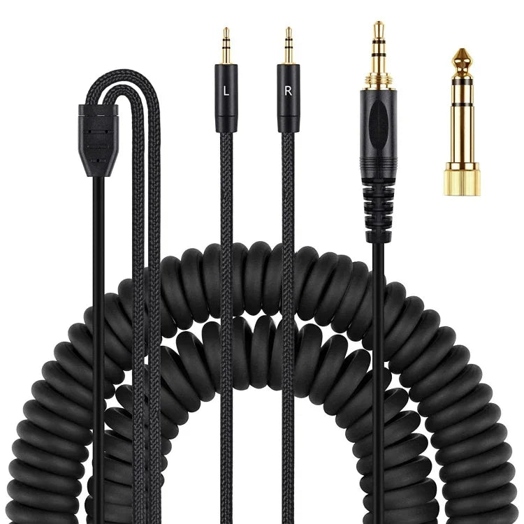 ZS0227 Câble audio double 3,5 mm à ressort pour casque Denon AH-D7100 7200 D600 D9200 5200