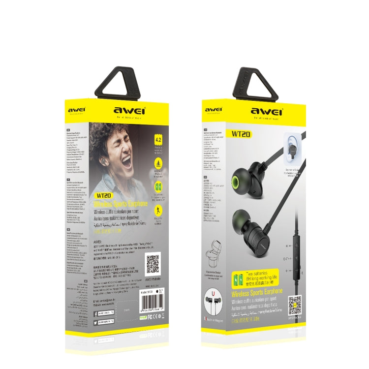 Casque Bluetooth de sport sans fil étanche awei WT20