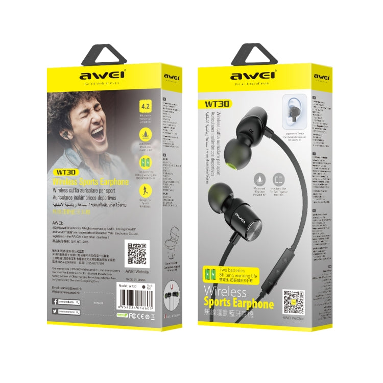 Casque Bluetooth sportif étanche awei WT30