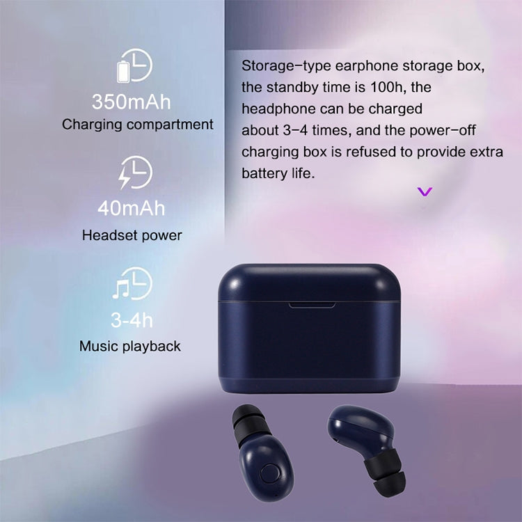 Écouteurs Bluetooth sans fil DT-4 IPX étanches Bluetooth 5.0 avec boîte de chargement magnétique 350 mAh, prise en charge des appels, DT-4