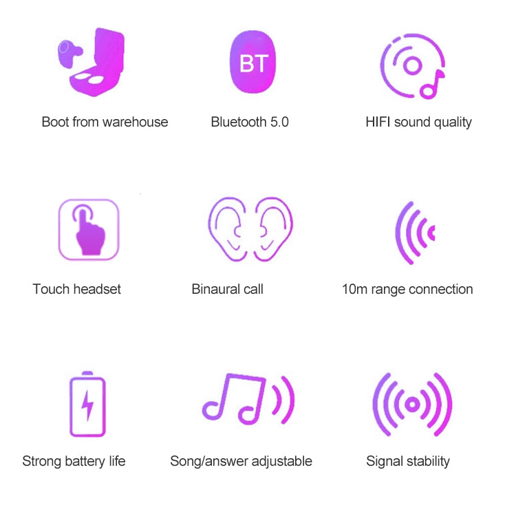 Casque Bluetooth Dt-18 sans fil à deux oreilles avec cabine de charge 2000 mAh, tactile et charge par aspiration magnétique intelligente