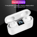Casque Bluetooth Dt-18 sans fil à deux oreilles avec cabine de charge 2000 mAh, tactile et charge par aspiration magnétique intelligente
