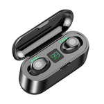 F9 TWS V5.0 Écouteurs sans fil Bluetooth binauraux à commande tactile avec boîtier de charge et affichage numérique, F9