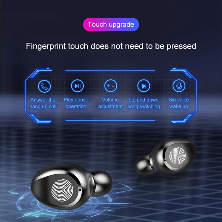 F9 TWS V5.0 Écouteurs sans fil Bluetooth binauraux à commande tactile avec boîtier de charge et affichage numérique, F9