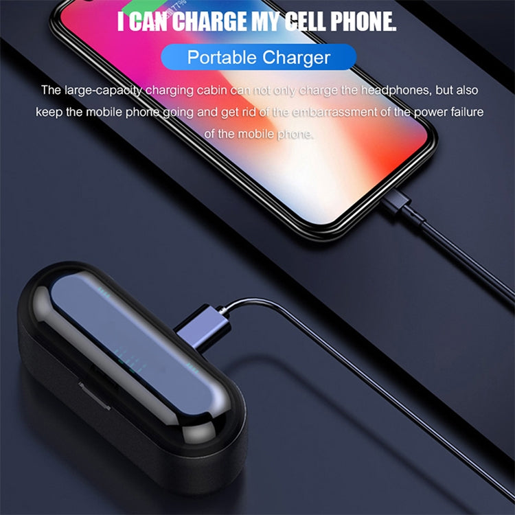 F9 TWS V5.0 Écouteurs sans fil Bluetooth binauraux à commande tactile avec boîtier de charge et affichage numérique, F9