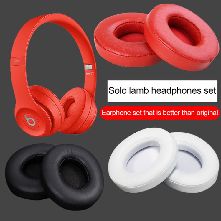 1 paire d'étuis de protection en cuir pour casque Beats Solo2.0 / Solo3.0, version filaire