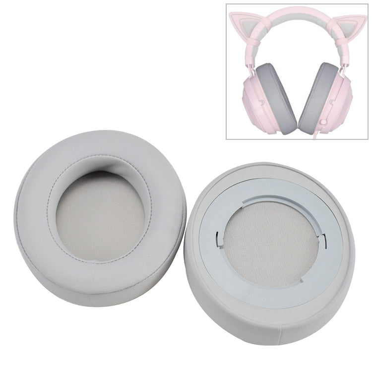 2 PC pour Razer Kraken 7.1 V2 Coussin de Casque Éponge Housse en Filet Gris Cache-oreilles de Remplacement, pour Razer Kraken 7.1 V2 (Gris)
