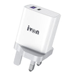 IVON AD52 Charge Rapide PD Double Port USB-C / Type-C + USB 18W