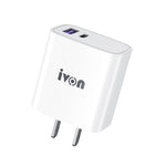 IVON AD52 Charge Rapide PD Double Port USB-C / Type-C + USB 18W