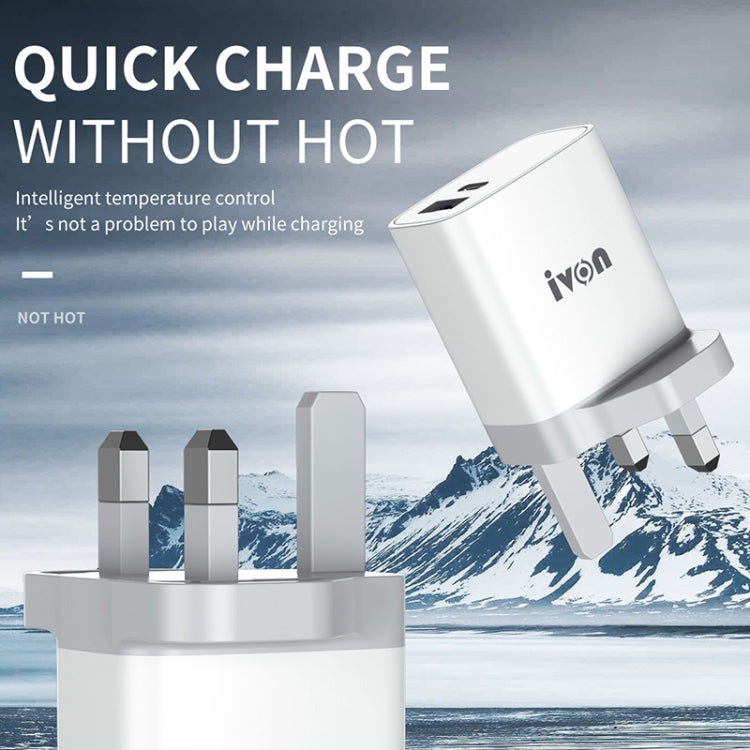 IVON AD52 Charge Rapide PD Double Port USB-C / Type-C + USB 18W