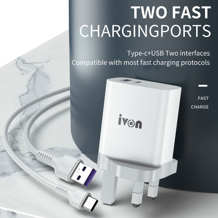 IVON AD52 Charge Rapide PD Double Port USB-C / Type-C + USB 18W