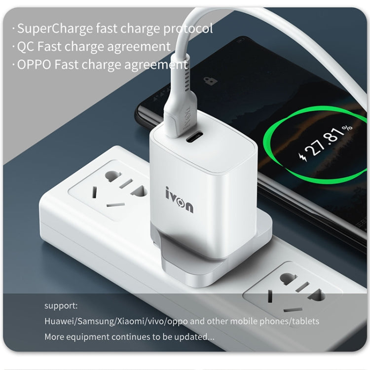 IVON AD52 Charge Rapide PD Double Port USB-C / Type-C + USB 18W
