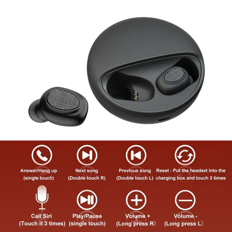 Écouteurs Bluetooth stéréo sans fil TWS YH-03 V5.0 avec étui de chargement, prise en charge de l'assistant vocal