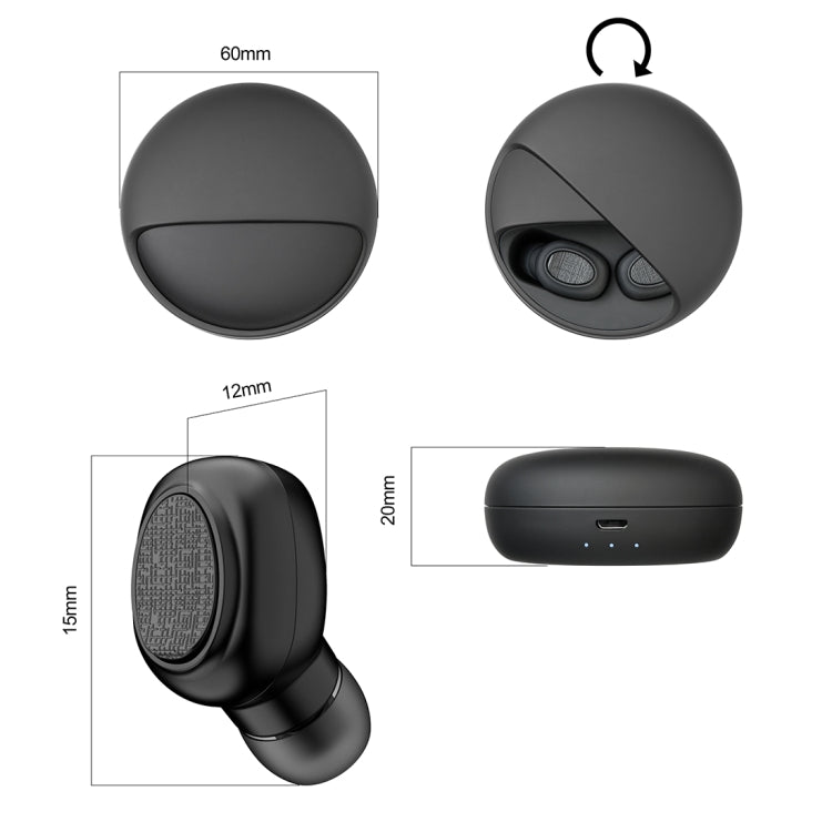 Écouteurs Bluetooth stéréo sans fil TWS YH-03 V5.0 avec étui de chargement, prise en charge de l'assistant vocal