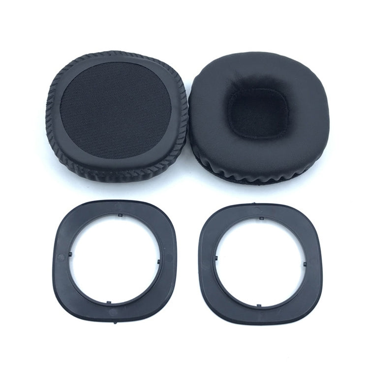 1 paire de cache-oreilles en simili cuir et mousse à mémoire de forme pour casque Marshall MID ANC, avec boucle à plaque en caoutchouc, avec boucle à plaque en caoutchouc