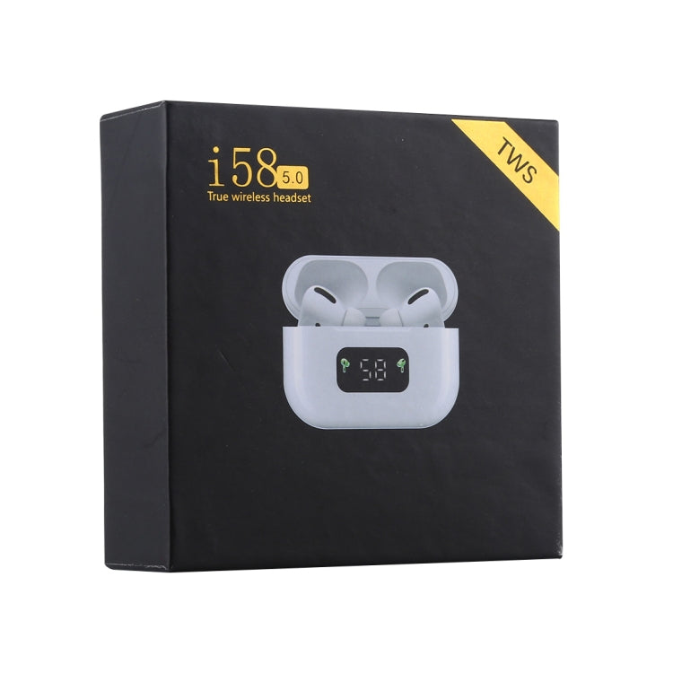 Écouteurs Bluetooth sans fil tactiles i58 TWS Bluetooth 5.0 pour équipement système iOS, avec boîte de chargement à attraction magnétique et affichage numérique intelligent, prise en charge de Siri