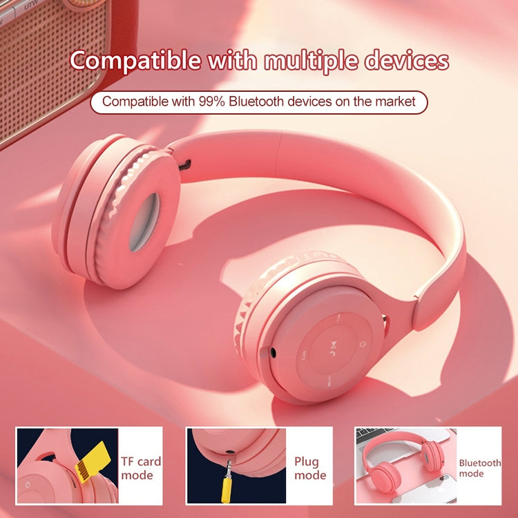 Casque Bluetooth Y08 Macaron Qualité Sonore Hifi, Prend en Charge les Appels & la Carte TF & l'AUX 3.5mm