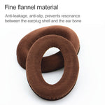 2 coussinets d'oreille en flanelle pour Sennheiser HD515 / HD555 / HD595 / HD598 / HD558 / PC360, cache-oreilles de remplacement avec coton d'accordage sonore, noir velours, marron velours