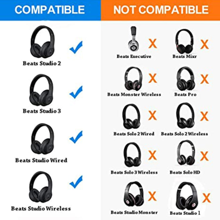 1 paire de coussinets d'écouteurs en éponge souple pour Beats Solo 2.0, version filaire