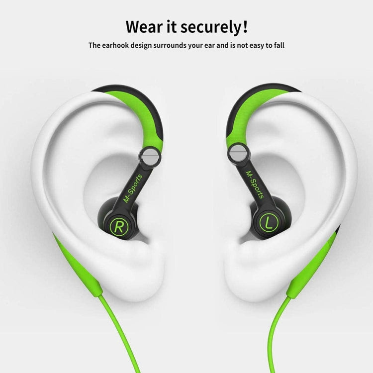 Écouteurs Stéréo Filaire Intra-auriculaires Sport Mucro MB-232 avec Crochet d'Oreille pour Jogging et Gym, 3.5mm
