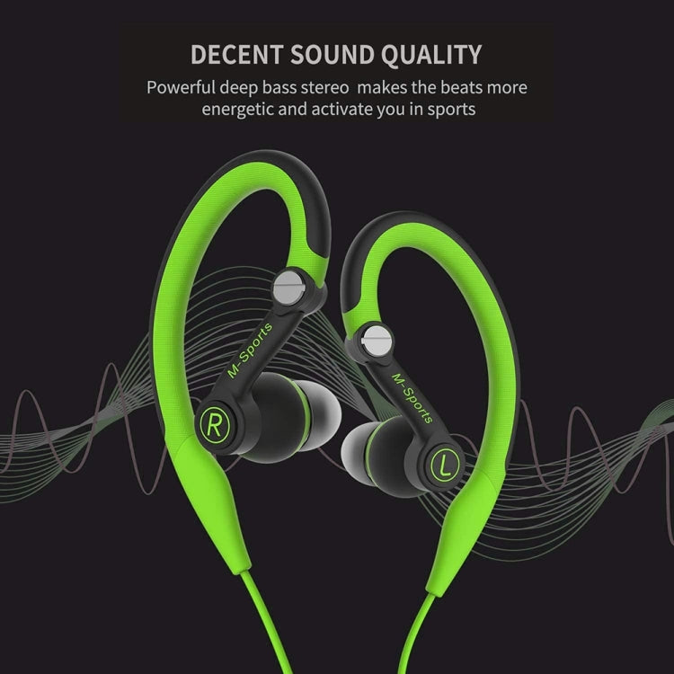 Écouteurs Stéréo Filaire Intra-auriculaires Sport Mucro MB-232 avec Crochet d'Oreille pour Jogging et Gym, 3.5mm