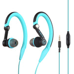 Écouteurs Stéréo Filaire Intra-auriculaires Sport Mucro MB-232 avec Crochet d'Oreille pour Jogging et Gym, 3.5mm