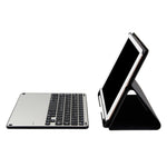 3018 Clavier Bluetooth 3.0 détachable en alliage d'aluminium + étui pour tablette en cuir avec texture de tissu pour iPad Air / Air 2 / iPad Pro 9,7 pouces, avec fonction veille / résistant à l'eau, 3018