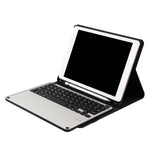 3018 Clavier Bluetooth 3.0 détachable en alliage d'aluminium + étui pour tablette en cuir avec texture de tissu pour iPad Air / Air 2 / iPad Pro 9,7 pouces, avec fonction veille / résistant à l'eau, 3018