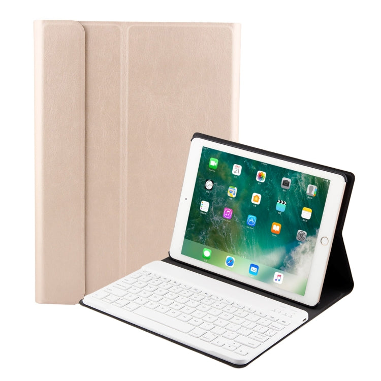 FT-1030 Clavier Bluetooth 3.0 en ABS à texture brossée + étui en cuir texturé pour tablette iPad Air / Air 2 / iPad Pro 9.7 pouces, avec réglage de l'angle à trois positions / magnétique / fonction veille, FT-1030D