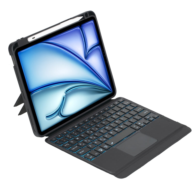 Étui clavier Bluetooth tactile rétroéclairé rotatif détachable T11B-AS pour iPad Air 11 2024 / Air 5 / Air 4 10.9 / Pro 11 2022 2021 2020 2018, pour iPad Air 11 2025 / Air 11 2024 / Air 5 / Air 4 10.9 / Pro 11 2022 2021 2020 2018