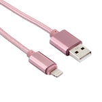 Câble de données/chargeur de 2 m en métal tressé, 84 conducteurs, 8 broches vers USB 2.0