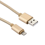 Câble de données/chargeur 8 broches vers USB 2.0 de 1 m, tête métallique tressée, 84 cœurs