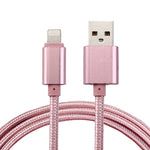 Câble de données/chargeur 8 broches vers USB 2.0 de 1 m, tête métallique tressée, 84 cœurs