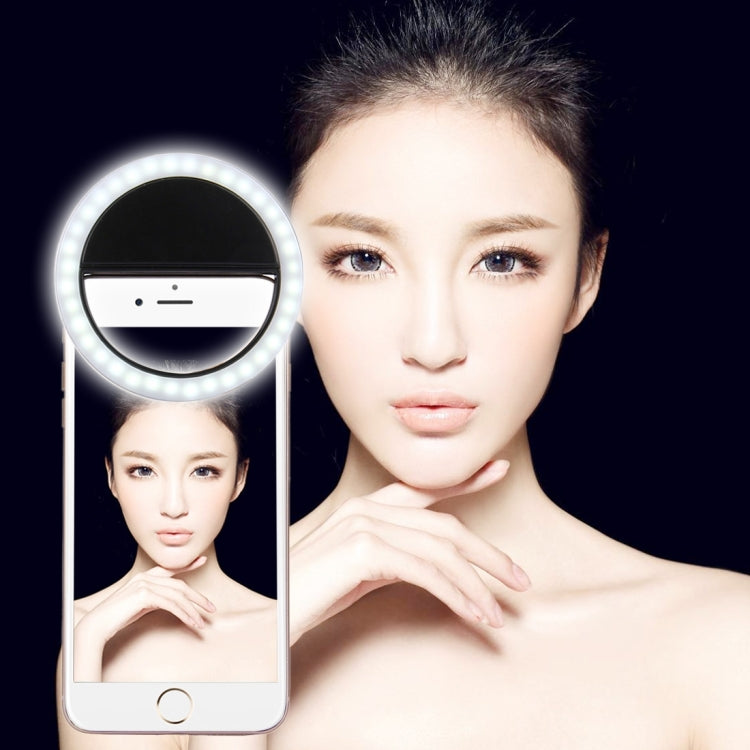 Lumière de beauté selfie rechargeable pour iPhone, Galaxy, Huawei, Xiaomi, LG, HTC et autres smartphones avec clip réglable et câble USB