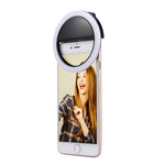 Lumière de beauté selfie rechargeable pour iPhone, Galaxy, Huawei, Xiaomi, LG, HTC et autres smartphones avec clip réglable et câble USB