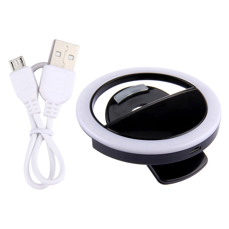 Lumière de beauté selfie rechargeable pour iPhone, Galaxy, Huawei, Xiaomi, LG, HTC et autres smartphones avec clip réglable et câble USB